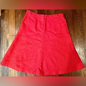 J. Crew Wool Herringbone Skirt A-Line Red/Burnt Orange Size 6P